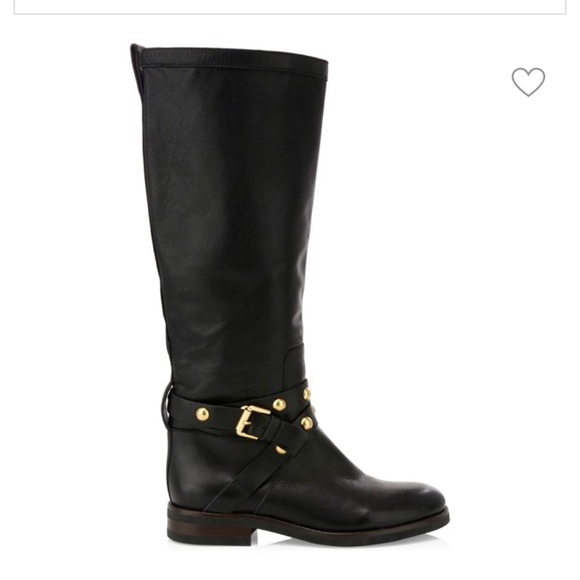 Sold 🎈SEE BY CHLOE Black Janis Studded Tall Leather Boots - Picture 3 of 10
